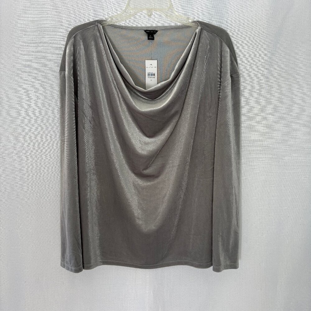 New ANN TAYLOR Velvet Draped Neck Top